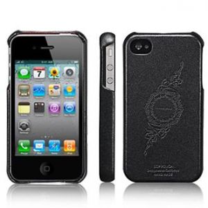 Чехол SGP Case Genuine Leather Grip Series infinity Black for iPhone 4/4S (SGP06900)